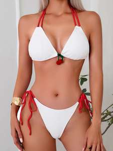 Bikini Brasiliano a Due Pezzi per Ragazze 2025, Micro Tanga a Vita Alta, Triangolo Sexy per Donne, Set da Spiaggia in Tinta Unita - Product Image 2