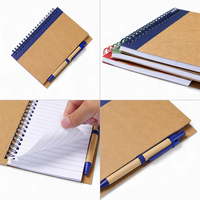 Carnet à spirale personnalisé en papier kraft, format A5/B6, avec couverture modulable, écologique, et stylo inclus – Papeterie