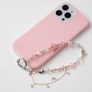 حبل تعليق فاخر مصنوع يدويًا للهواتف المحمولة بطبقتين مع فيونكة وقلب كريستالي، مصنوع من البلاستيك، إكسسوار أصلي للهاتف طراز XY-<span class=keywords><strong>PL</strong></span>-P160 - Product Image 6