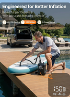 Pompe à air électrique sans fil pour paddle board 20 PSI, arrêt automatique, double étage, gonflage et dégonflage rapides, moniteur de pression des pneus pour SUP, kayak, bateau