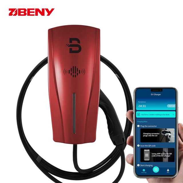 BENY 7.4kw Type 2 Type1 GB/T Ev Charger Smart App 1 Phase Home Charger Station With Cable