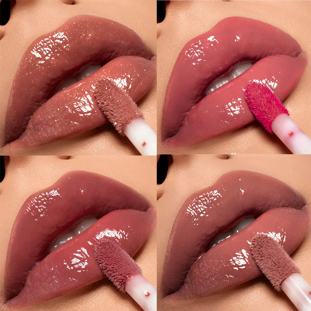 Kustom grosir nude jelas label dasar pribadi lipgloss vendor lip gloss