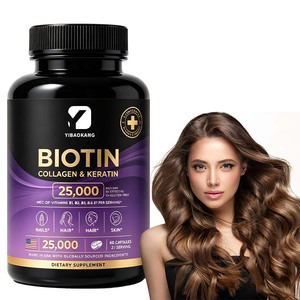 Cápsulas <span class=keywords><strong>de</strong></span> Biotina para el Crecimiento del Cabello OEM, Promueven el Crecimiento del Cabello, Reducen la Caída del Cabello, Mejoran la Calidad del Cabello, Reducen las Puntas Abiertas, Vitamina - Product Image 1