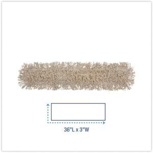 Boardwalk 36 In. X 3 In. Tête de balai à poussière en coton blanc avec panier en plastique rotatif à 360 degrés et design rectangulaire - Product Image 1