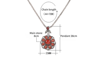 欧美热销复古合金首饰，男女通用玻璃石项链 - Product Image 5