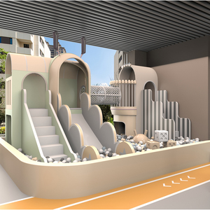 Aire de jeux intérieure personnalisable pour enfants, avec toboggan souple d'escalade, <span class=keywords><strong>piscine</strong></span> <span class=keywords><strong>à</strong></span> balles, design sécurisé pour la maison, thème café et crèche - Product Image 1