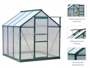 Invernadero de Policarbonato de 8x6 pies, Fácil de Montar, Resistente al Invierno, con Marco de Aluminio y Puerta Corredera - Product Image 4