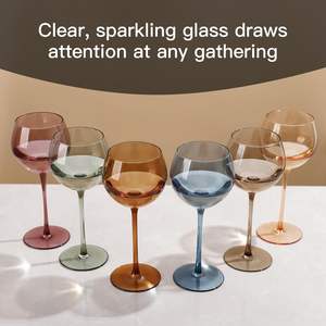 15oz soplado a mano colorido cristal cristalería globo Rosa ámbar gris verde color <span class=keywords><strong>Gin</strong></span> copas de vino - Product Image 6