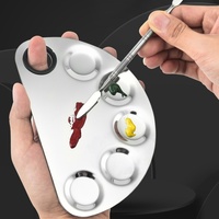 Palette à ongles en acier inoxydable, ensemble de manucure et pédicure, kit d'outils pour cuticules en métal portable avec boîte cadeau