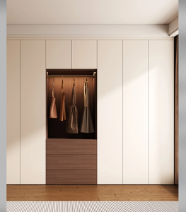 Armoire de style vintage minimaliste : éclairage dissimulé, rangement divisé, créant une zone de <span class=keywords><strong>dressing</strong></span> luxueuse même dans les petits appartements - Product Image 3