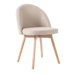 China Supplier Wholesale High Quality Hot Sale Leisure Luxury Fabric Cushion Dining Chair With Wood Legs Dining Room Chairs