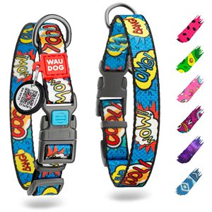 Collier pour chien Waudog en nylon réglable avec motif de dessin animé, boucle de sécurité, pour petits chiens, toutes saisons, style moderne - Product Image 1