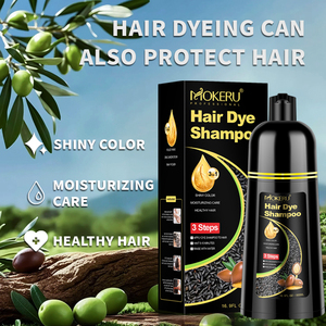 MOKERU Shampooing Colorant 3-en-1 au Riz Noir, Teinture Naturelle Semi-Permanente, Sans Ammoniaque, Couverture Rapide des Cheveux Gris, 500ml - Product Image 2