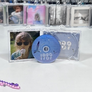 Blank <b>Custom</b> Acrylic Gift Music Cover Diy Keyring Acrylic Empty Dvd Nfc <b>Custom</b> Album Box case <b>Key</b> Chain Disc Jewel - Product Image 2