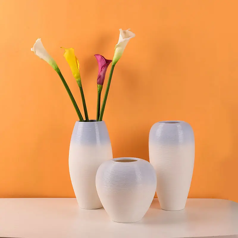Procelain настольная Цветочная ваза с орнаментом креативная домашняя белая ваза украшение современное искусство для гостиной