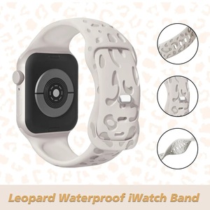 Correa de reloj, pulseras, correa de repuesto, correa de reloj de silicona grabada con láser Floral para <span class=keywords><strong>Apple</strong></span> <span class=keywords><strong>IWatch</strong></span> Series 8 7 - Product Image 4