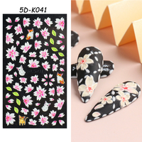 Autocollants pour ongles 5D fleur en relief papillon concepteurs de mariage autocollants pour ongles en gel