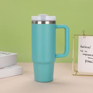 Gobelet de voyage isotherme double paroi H2.0 avec poignée, 30 oz, couvercle et paille, antidérapant, personnalisable OEM/ODM - Product Image 2