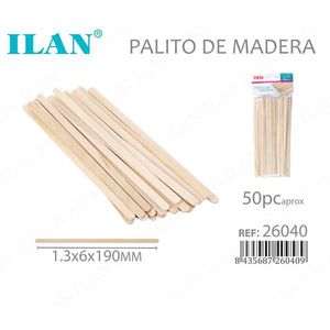Bastoncini in Legno per Artigianato 1.3x6x190mm 50pz per Progetti Fai-da-Te - Product Image 1