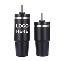 Gobelet isotherme personnalisé avec logo, 20 oz, 30 oz, revêtement poudré, acier inoxydable 304, tasse à café, gobelet à double paroi, bouteille d'eau