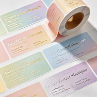 Étiquettes autocollantes personnalisées en vinyle PP imperméables pour cosmétiques, impression dorée, forme sur mesure, pour shampoing et lotion