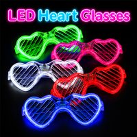 Lunettes LED originales en forme de cœur, lunettes à volets lumineux, lunettes de fête néon, accessoires pour photomaton, pour les soirées en boîte de nuit et les événements disco