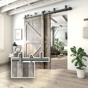 Chuyên nghiệp cửa trượt phần cứng 6.6ft /2M thép carbon Bypass Barn <span class=keywords><strong>Door</strong></span> phần cứng theo dõi Bộ dụng cụ - Product Image 1