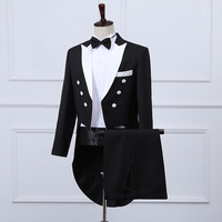 Costume de performance formel pour homme S1001F, style britannique, 100 % polyester, pour marié et séance photo