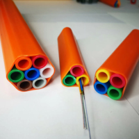 Paquete de Microductos de Fibra Óptica HDPE de 14/12 mm, 7 Vías, Forma Cuadrada de 2,5 mm, Protección de Seguridad Naranja/Azul, Cables de Comunicación Personalizados