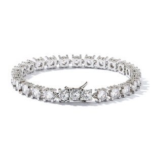 6mm Eternity Tennis Moissanite Bracelet <b>Crown</b> Setting 925 <b>Silver</b> Solid Gold Electroplated Hip Hop Custom Iced Jewelry Vendor B2B - Product Image 6