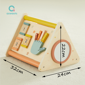 Juguete Educativo Montessori con Temática de Ciencia Ficción para Niños Pequeños, Nuevo Triángulo de Actividades para Bebés de Madera y Algodón con Características Educativas - Product Image 2