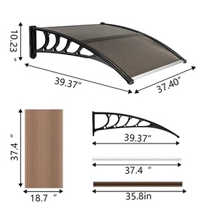 Easy Installation PC <strong>Awning</strong> UV Protection <strong>Poly</strong> Carbonate Canopy Patio Cover Aluminum Door <strong>Awning</strong> - Product Image 2