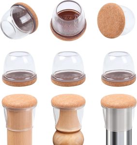 Protections de pieds de chaise en silicone avec base en feutre, embouts de protection pour pieds de chaise, protections pour pieds de chaise pour sols durs - Product Image 1