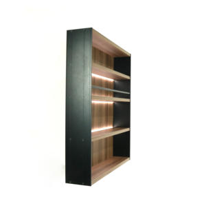 Armoire de cuisine moderne de luxe italienne avec lumière LED Étagère de rangement en MDF Étagère à épices Panneau en bois aluminium - Product Image 3