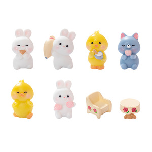 Miniature Cartoon Animal Tea Party Resin Dolls Small Decor Home Decoration Artistic Desktop Ornaments - Product Image 5