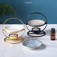 Brûleur d'huile essentielle en céramique, diffuseur d'encens, chauffe-cire, lampe chauffante pour bougies chauffe-plat et aromathérapie