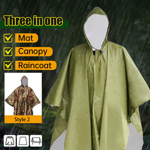 Đa Chức Năng 3-Trong-1 Áo Mưa Không Thấm Nước Mưa Cho Áo Khoác Poncho Ngoài Trời Đi Bộ Đường Dài Du Lịch Tái Sử Dụng Mưa Bìa Mái Hiên Lều Mat - Product Image 5