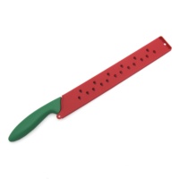 Couteau à trancher la pastèque à bord dentelé en acier inoxydable avec manche en plastique spécialement conçu pour les pastèques