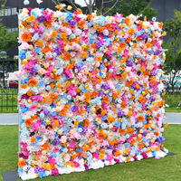 LEXI Nouvelle Conception Arrangements de Roses Artificielles en Soie et Hortensias Mur de Fleurs Colorées 5D Carré Haute Qualité Moderne Romantique pour Mariage