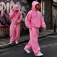 Ensemble de survêtement molletonné personnalisé en polaire bio, coupe oversize, épais et chaud, style streetwear, avec logo OEM personnalisé