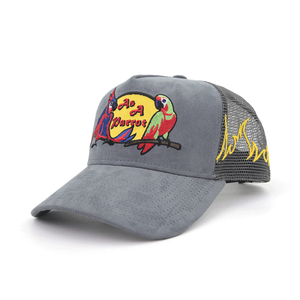 कस्टम सूड ट्रक टोपी 5 पैनल पशु कढ़ाई लोगो गोरा आउटडोर खेल बेसबॉल कैप मेष ट्रक - Product Image 5