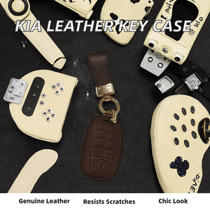 Funda de Piel Marrón para Llave de Coche LEWEDA, Popular para <span class=keywords><strong>Kia</strong></span> Sportage/Cerato/Optima/K3/K5/Sorento/Niro/Rio LX <span class=keywords><strong>EX</strong></span>, Resistente a Arañazos, Guangdong - Product Image 2