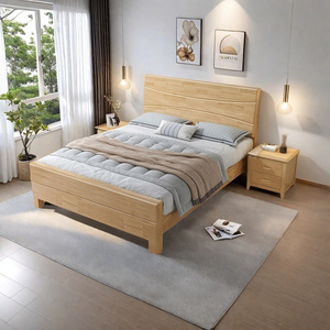 Lit simple en bois massif 1,2 m, lit de dortoir en chêne, lit pour enfants, artisanat original en bois à mortaise et tenon, mobilier de chambre à coucher - Product Image 2