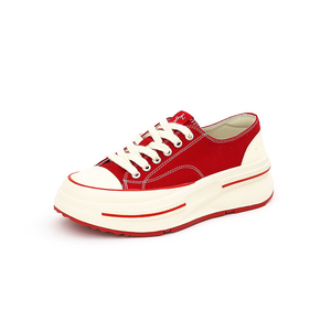 Latest Genuine Sheepskin Lining <b>Canvas</b> Shoes for Women Korean Cushioning Thick-Soled Versatile Casual Flat for Autumn Spring - Product Image 3
