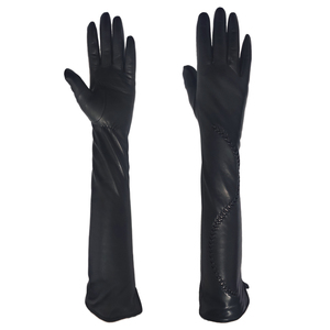 FASHION STYLE Beaucoup de <span class=keywords><strong>cuir</strong></span> <span class=keywords><strong>long</strong></span> et de gants en peau de mouton de couleur pour les femmes - Product Image 6