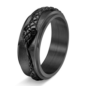 Punk Retro roestvrijstalen <span class=keywords><strong>ring</strong></span> Draaibare sieraden Slangvormige draaibare roestvrijstalen <span class=keywords><strong>ring</strong></span> voor heren - Product Image 4