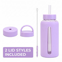 Bouteille de voyage en verre esthétique OEM ODM 800 ml avec manchon en silicone pour matcha glacé, café, cola, jus