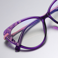 Lunettes anti-lumière bleue pour femmes, monture TR90 élégante de style œil de chat, personnalisables avec prescription pour myopie et hypermétropie