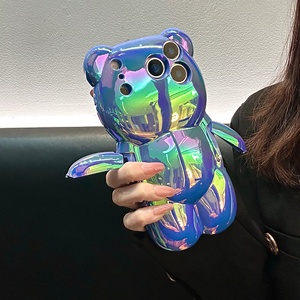 Funda de Teléfono con Diseño de Oso 3D Colorido Degradado de Lujo de Moda INS para <span class=keywords><strong>Apple</strong></span> iPhone 12 13 14 15 16 17 Pro Max, Carcasa Protectora a Prueba de Golpes - Product Image 6