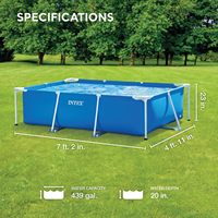 Piscine hors sol rectangulaire INTEX 28270 avec structure, piscine hors sol 220x150x60cm